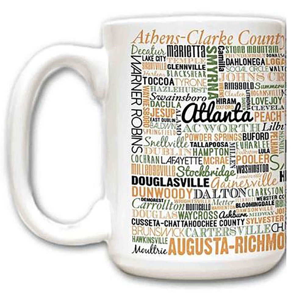 White cities of Georgia glass coffee mug