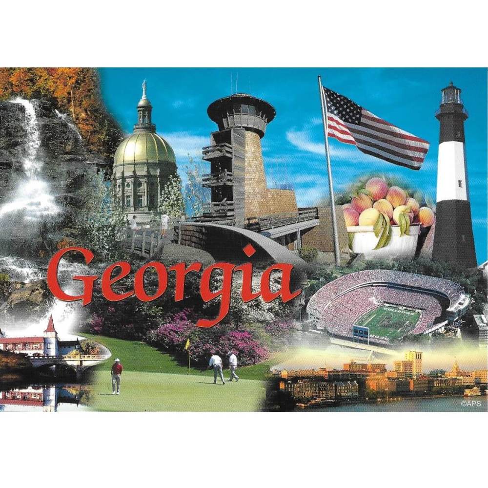 Georgia collage souvenir postcard features Georgia&