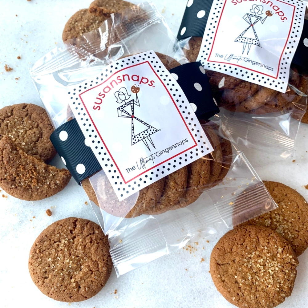 Gingersnap Cookies in clear packaging with &