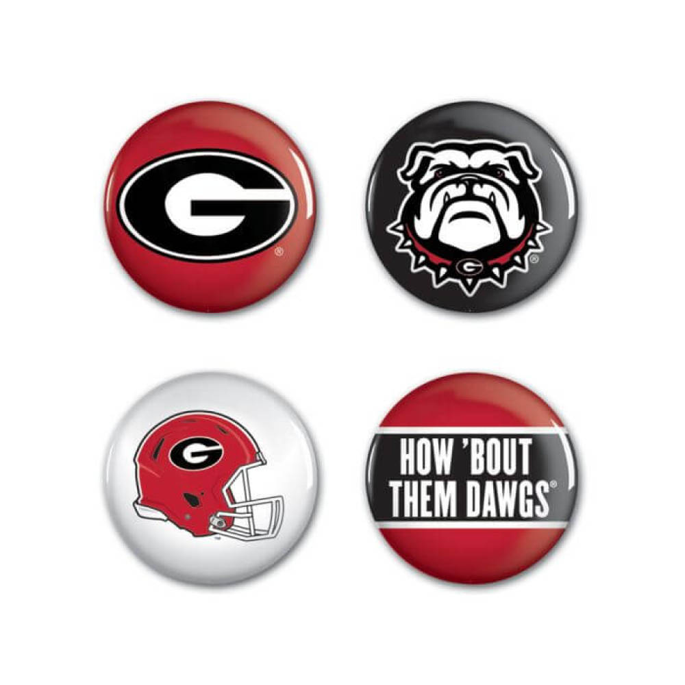 4 Assorted Georgia Bulldogs Buttons