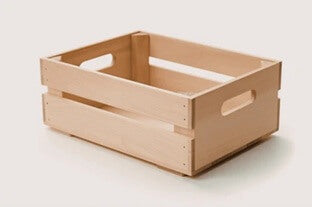Wooden crate on a white background