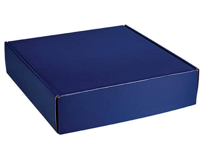 Blue cardboard box on a white background