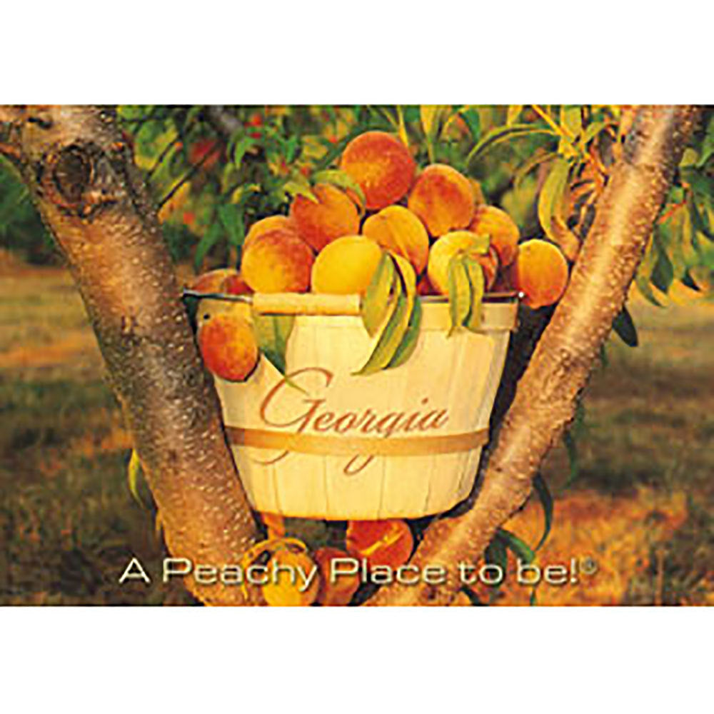 Georgia Peach Magnet with peach tree and basket of peaches