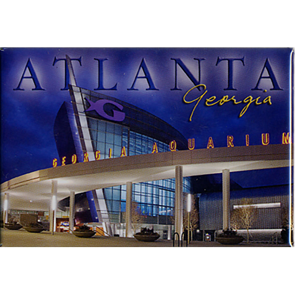 Georgia Aquarium postcard with outside view of aquarium