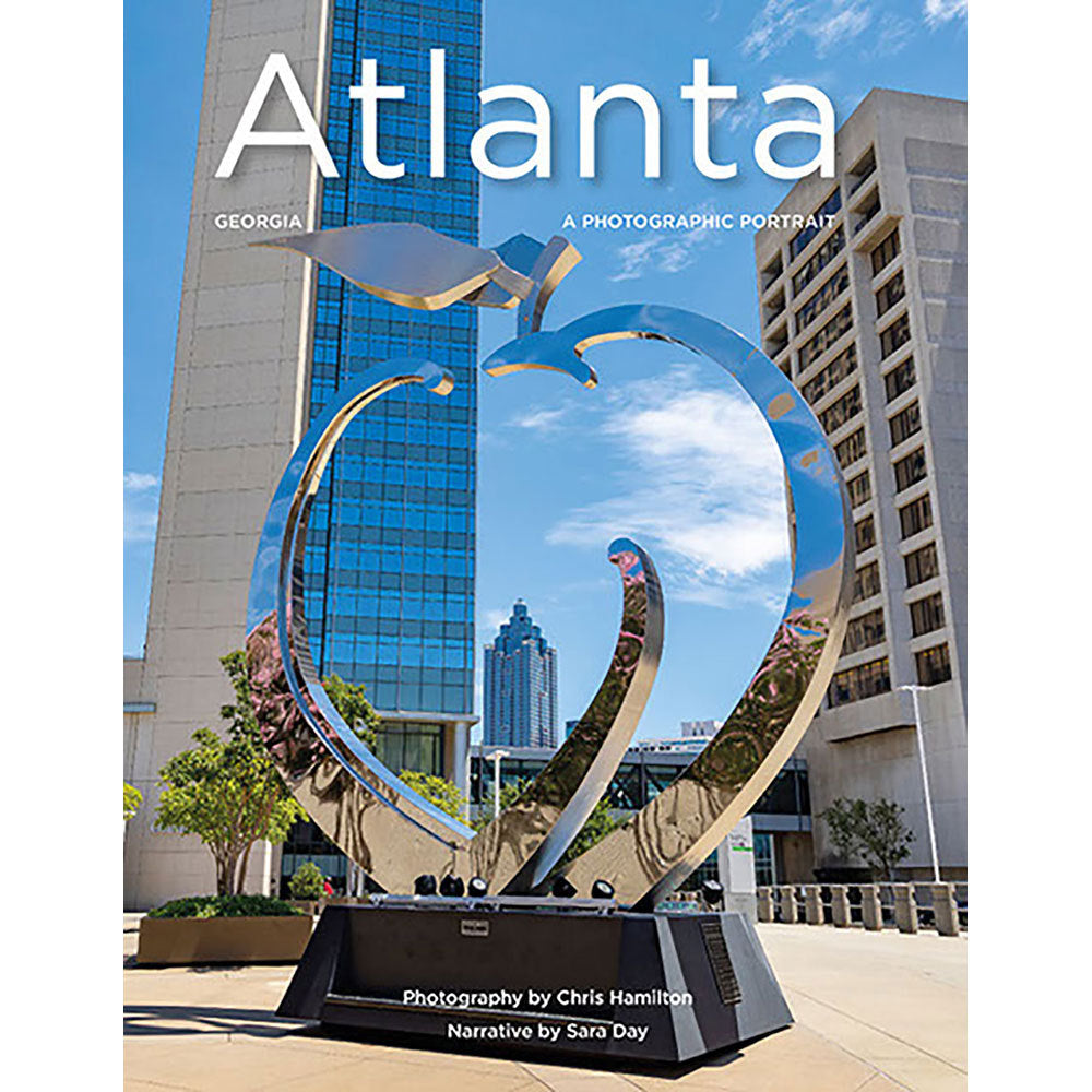 Atlanta picture book with Atlanta buildings and peach sculpture on the cover features Atlanta landmarks