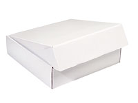 White cardboard box on a white background