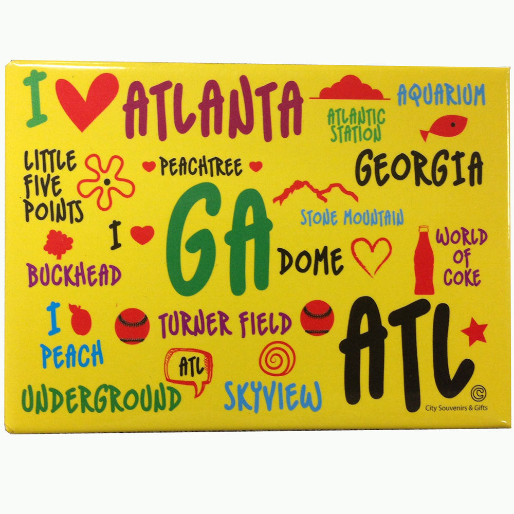 Yellow Atlanta souvenir magnet 