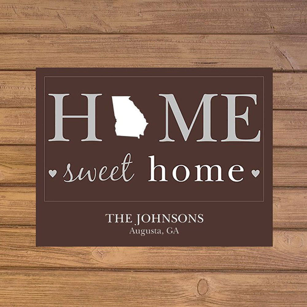 Personalized Georgia Welcome Doormat with Home and Georgia silhouette