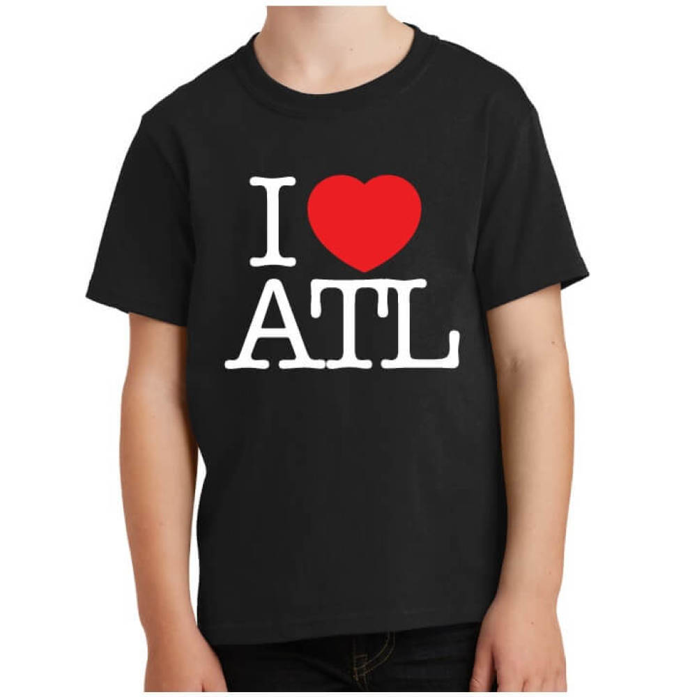 White I heart Atlanta shirt in black with white writing