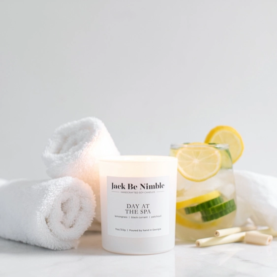 Scented Soy Candle labeled &