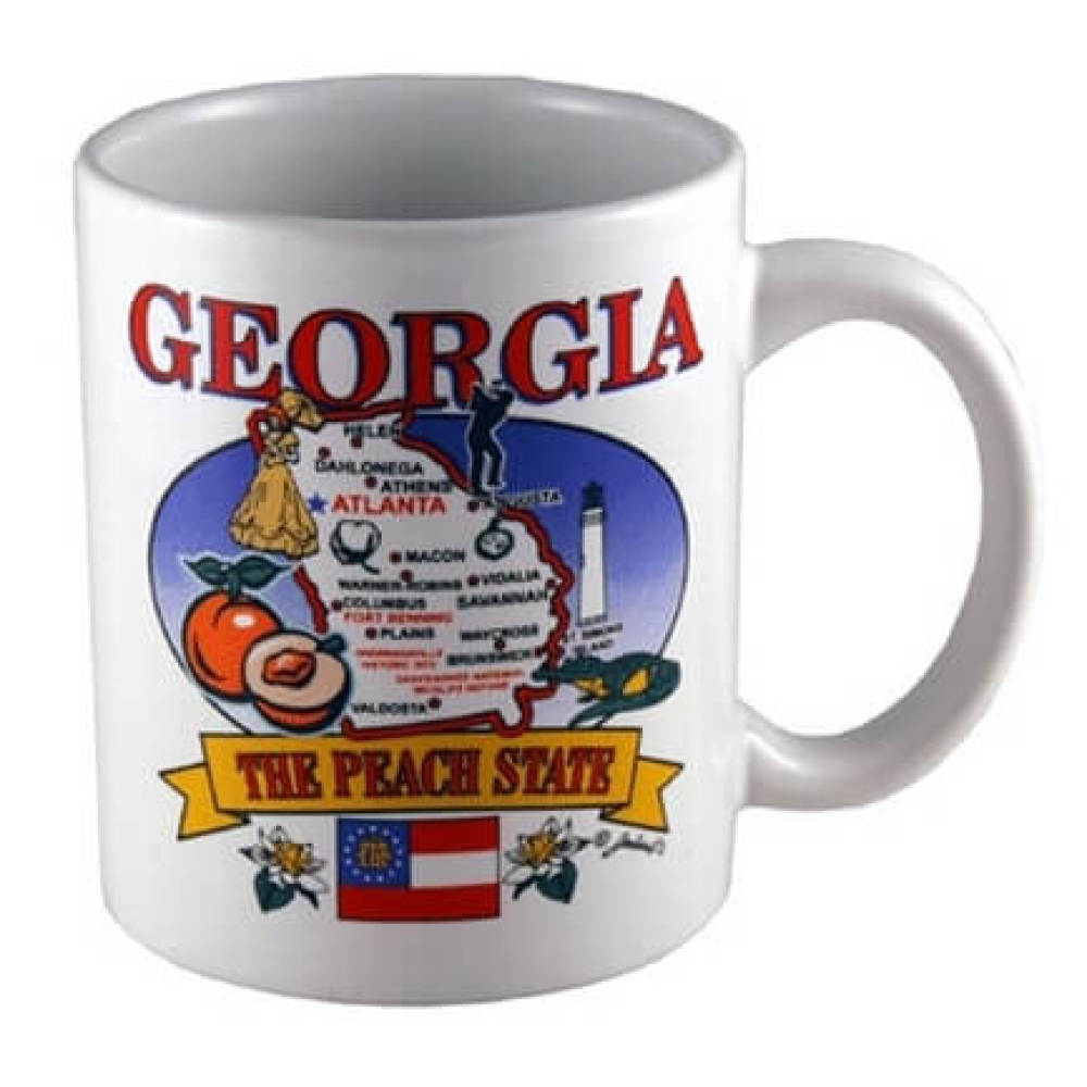 Georgia peach state map ceramic mug with Georgia&