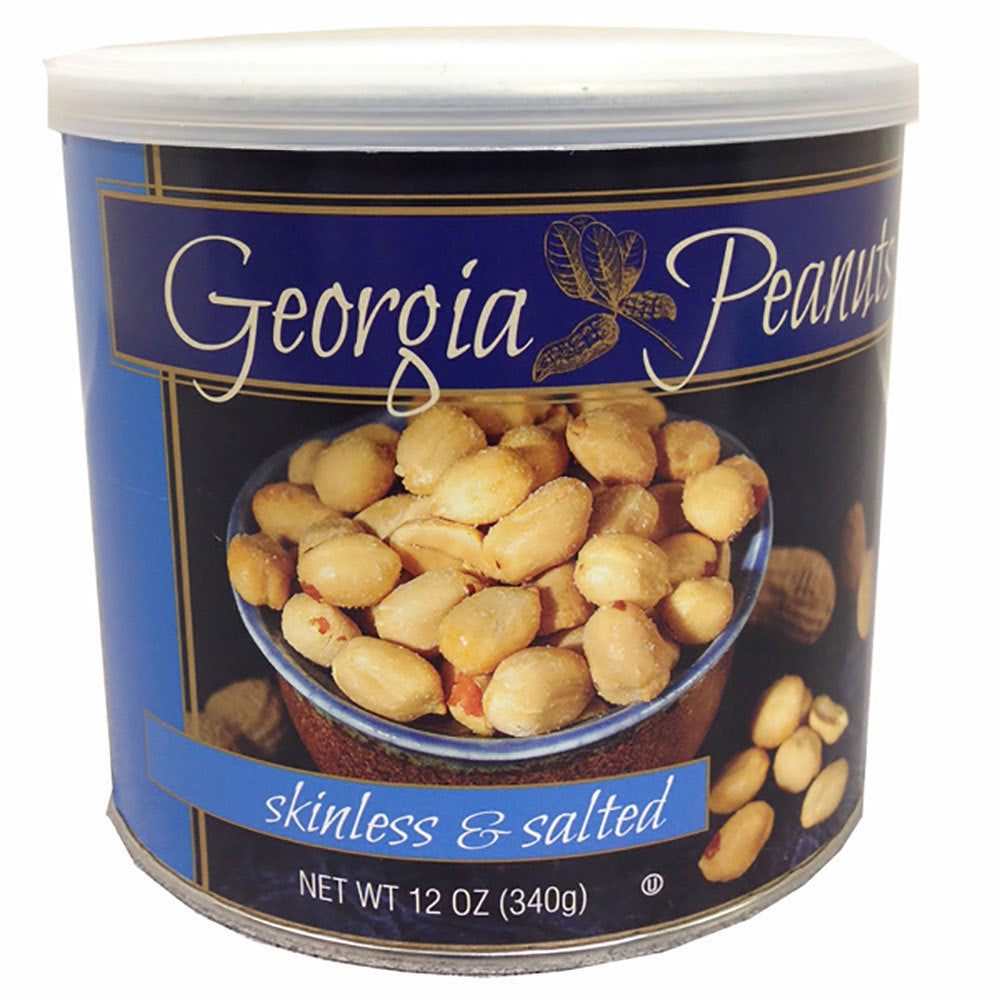 Georgia peanuts 12 ounce container skinless and salted