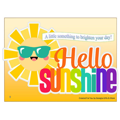 Colorful label with a sun wearing sunglasses and the text &