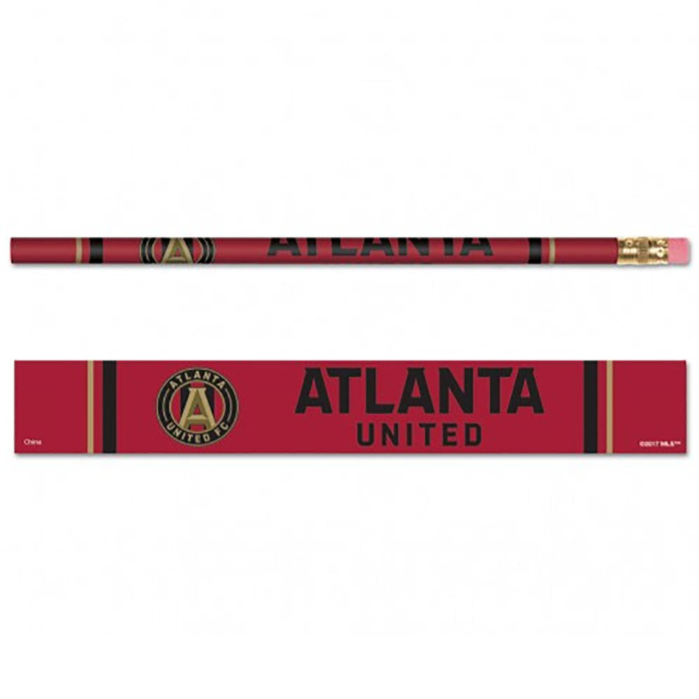 Red pencil with Atlanta United logo and expanded image of design to show detail