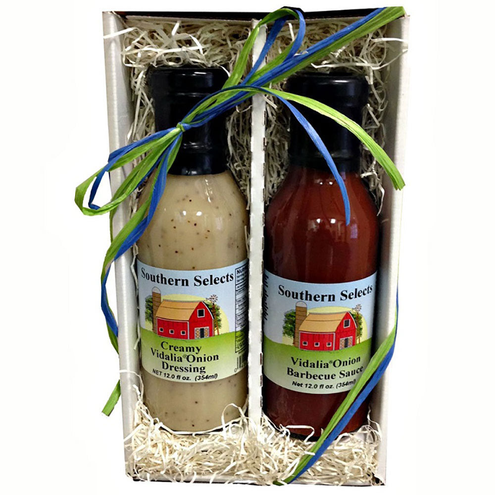 Boxed set of Vidalia Onion BBQ Sauce and Creamy Vidalia Onion Dressing