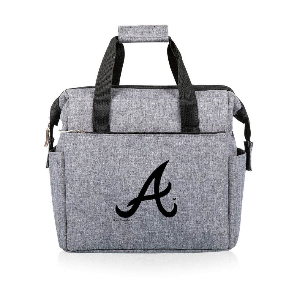 Grey cooler bag with Atlanta Braves logo on the front