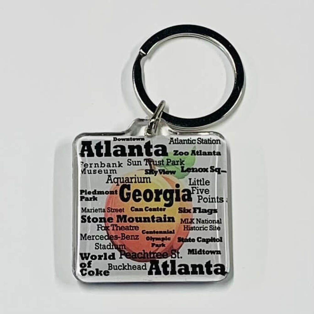 Atlanta Key Chain with landmarks and attraction names