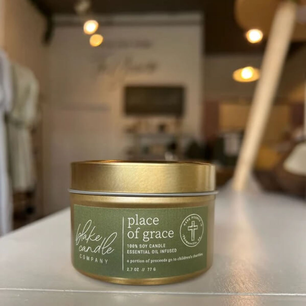 Place of grace scented soy candle from Blake Candle Company