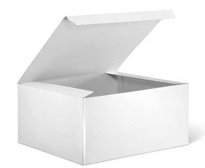 White box with a lid on a white background