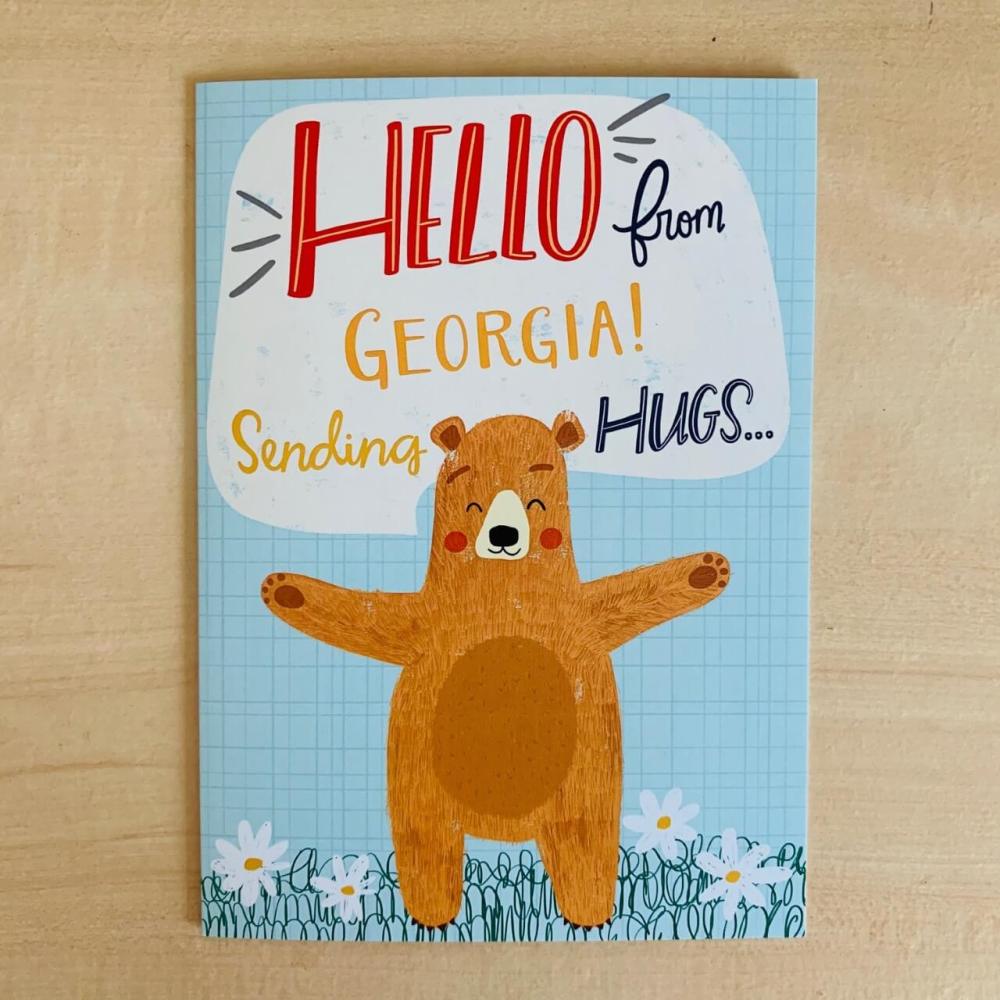 Hello from Georgia sending hugs with brown bear