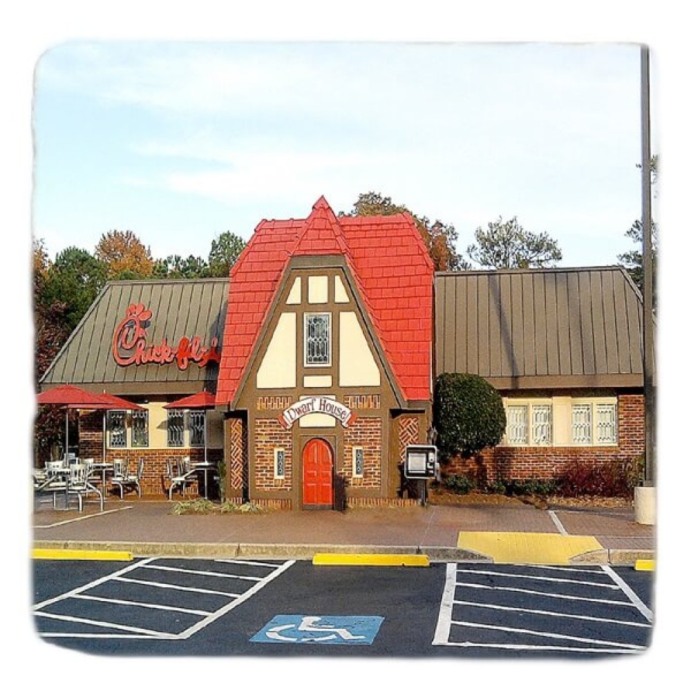  Marble coaster with the original Chick-fil-A dwarf house picture