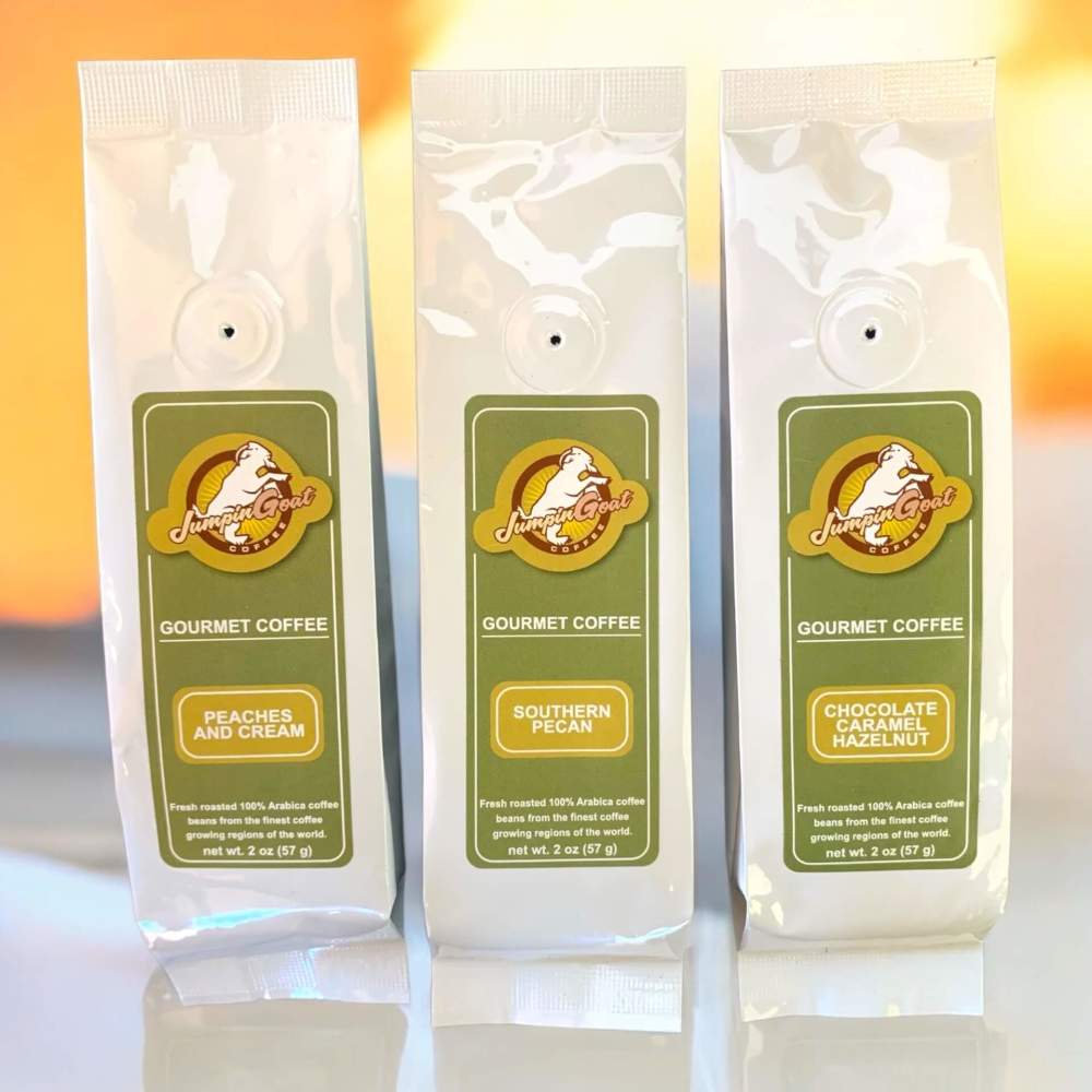 Three 2 oz. bags of gourmet coffee from Jumpin&