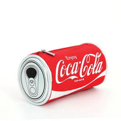 Coca-Cola can-shaped pouch on a white background