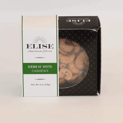 4 ounce box of Elise Herb N Nuts Cashews
