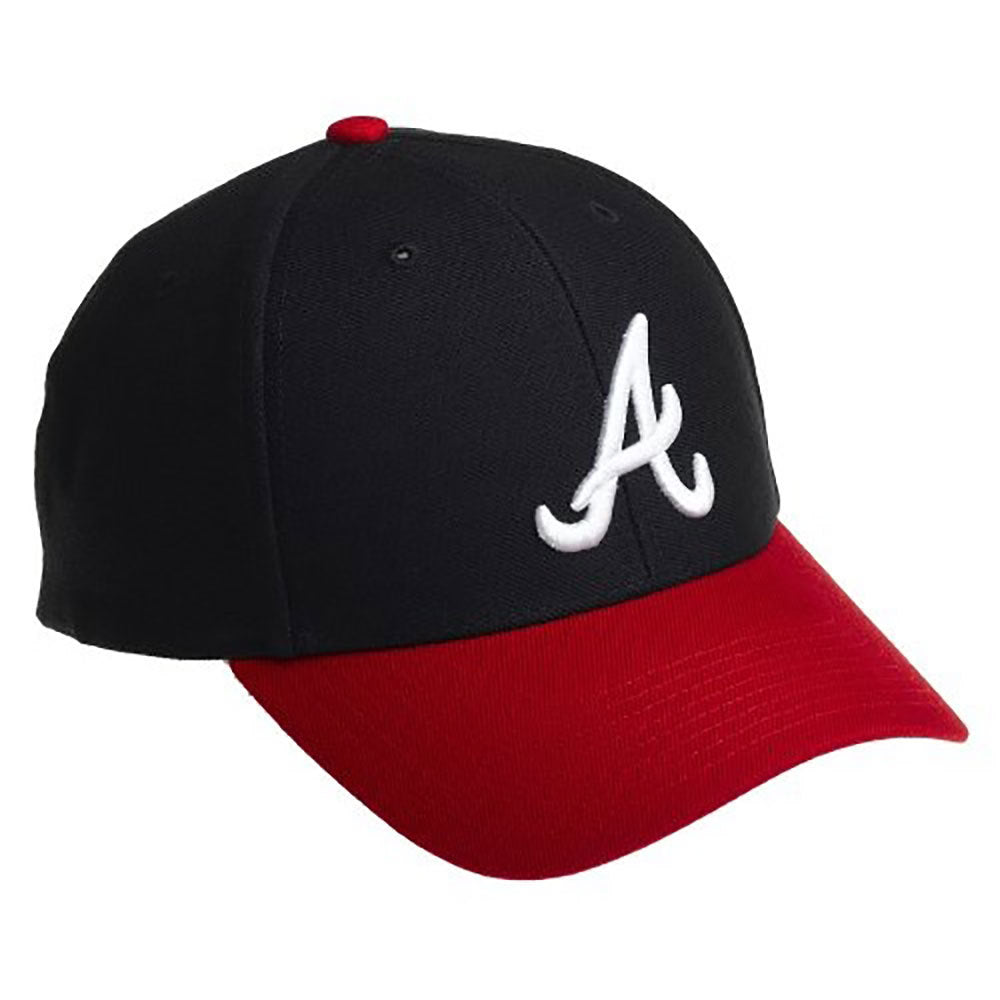 Red and blue Atlanta Braves Baseball Cap with Braves A logo on front