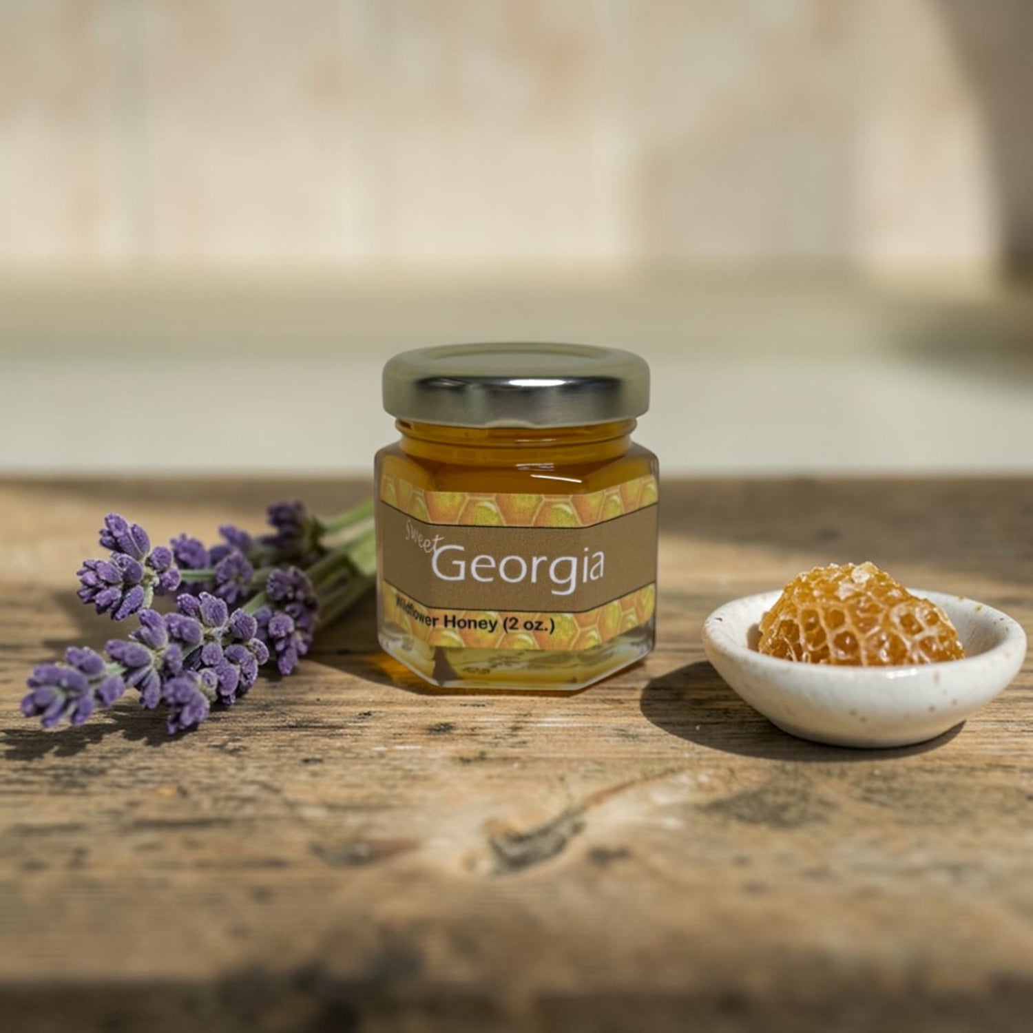 Jar of honey labeled &