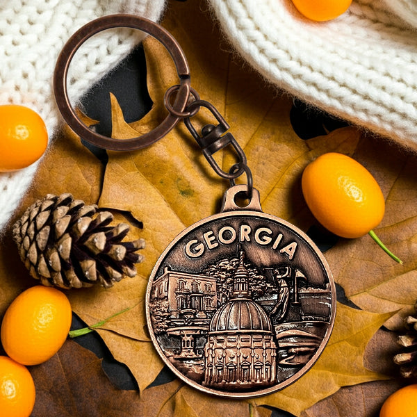 Bronze keychain with &