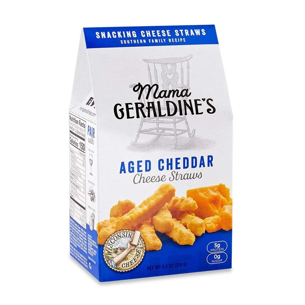 Blue and white 4.5 ounce box of Geraldine&