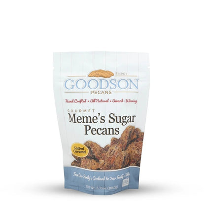 A stand-up pouch of Goodson Pecans Gourmet Meme&