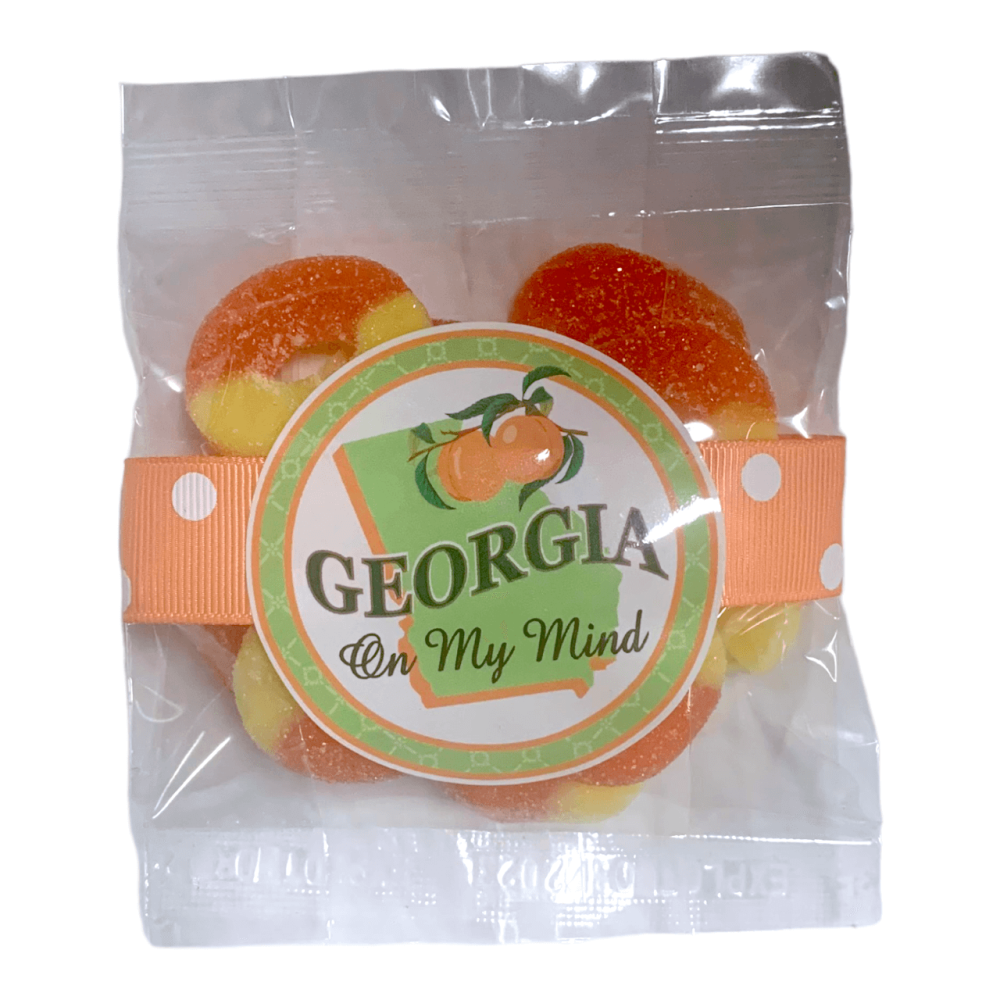 3 ounce bag of Georgia On My Mind Peach Gummy Rings