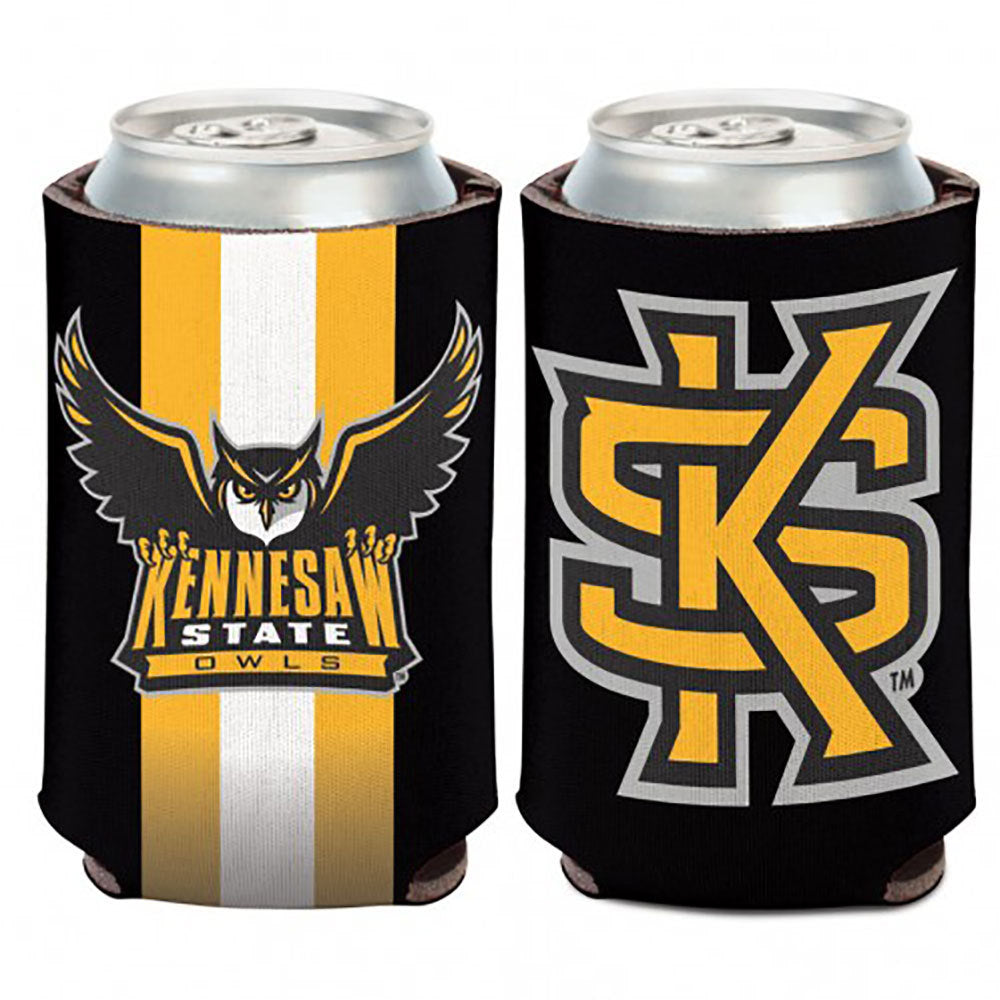 Kennesaw State Coozie with yellow logo and owl mascot