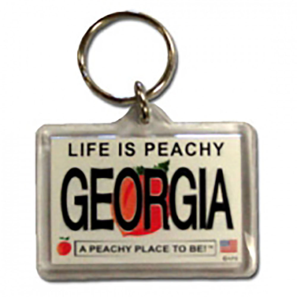 Georgia License life is peachy key chain 