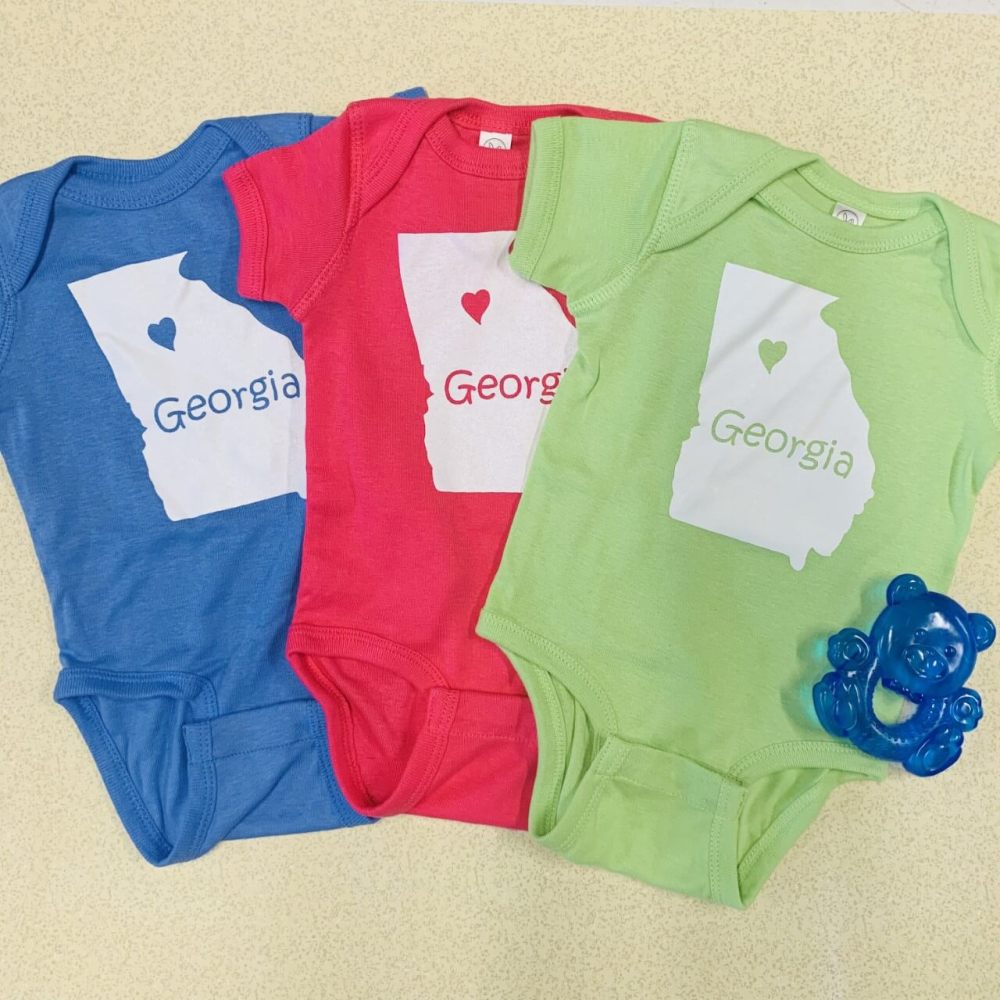 Georgia Baby Onesies in assorted colors
