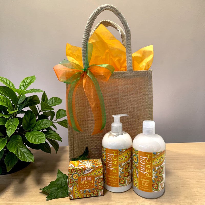 Burlap gift bag with &