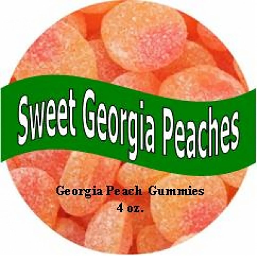 Tin of sweet Georgia peach gummies