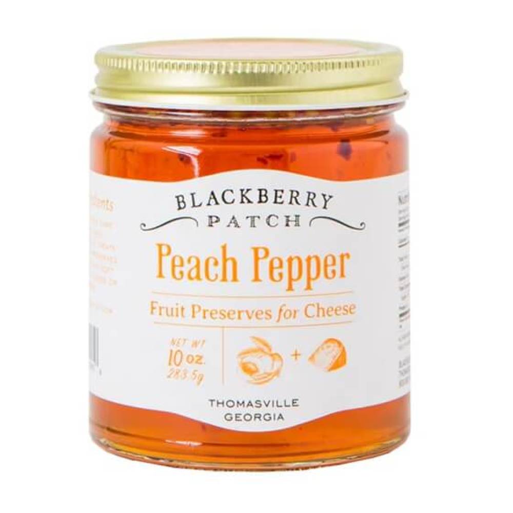 Jar of peach pepper jelly for hors d&
