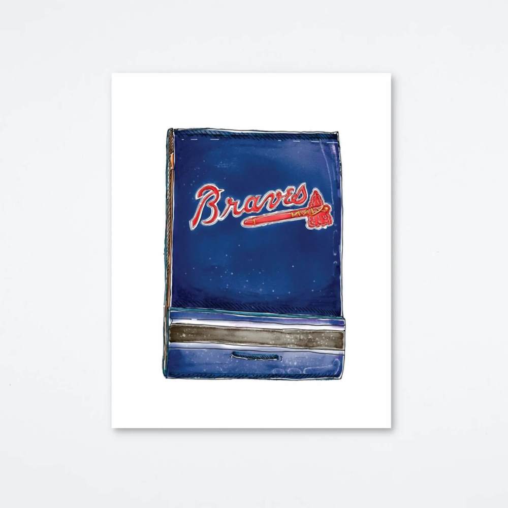 Matchbook print features design of the Atlanta Braves logo
