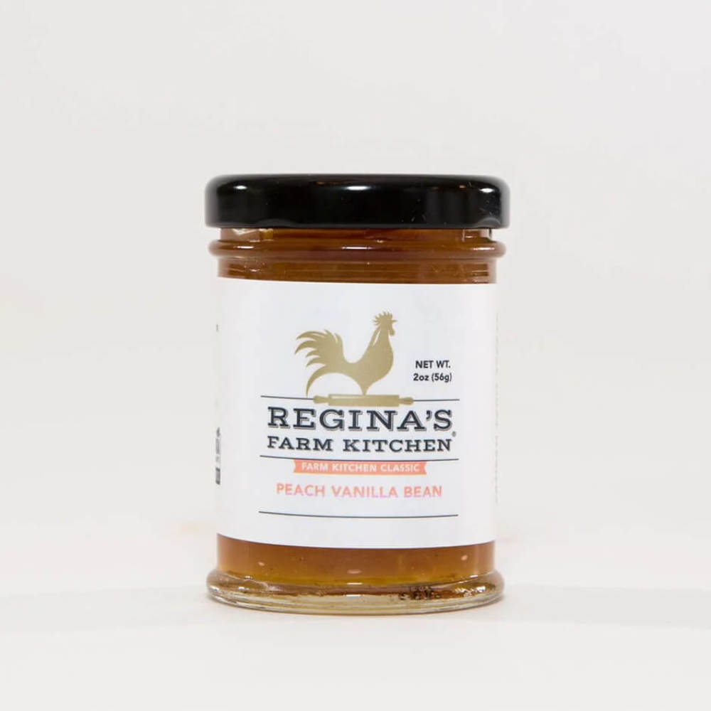 2 ounce jar of peach vanilla bean jam