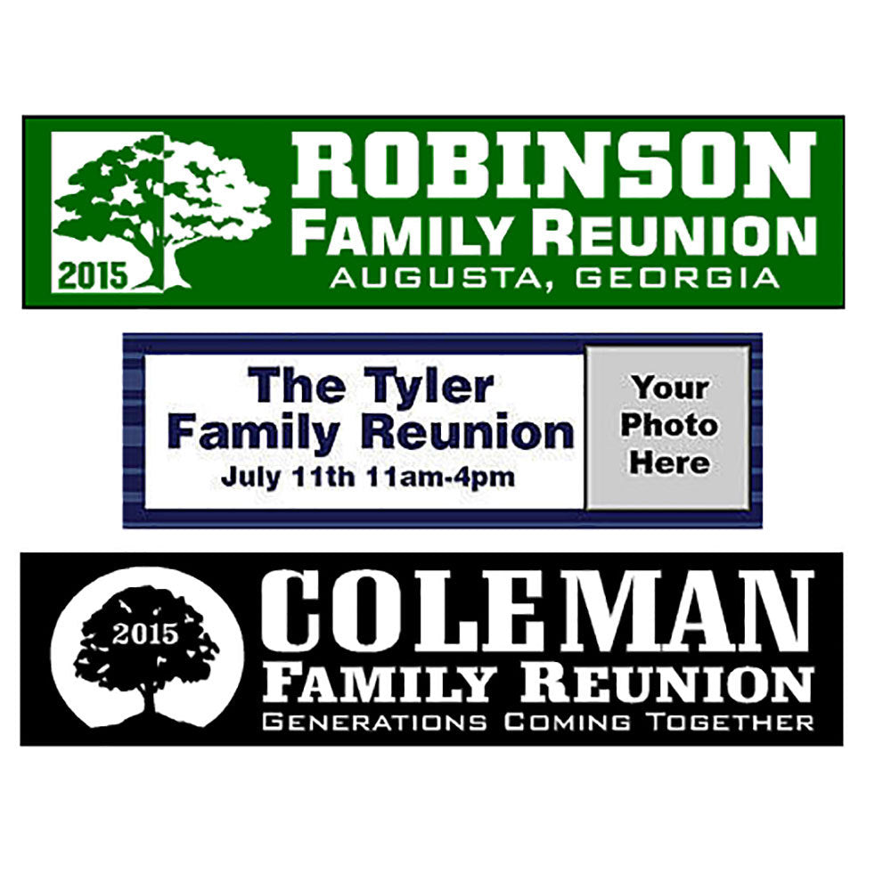 Examples of custom printed banner for family reunions