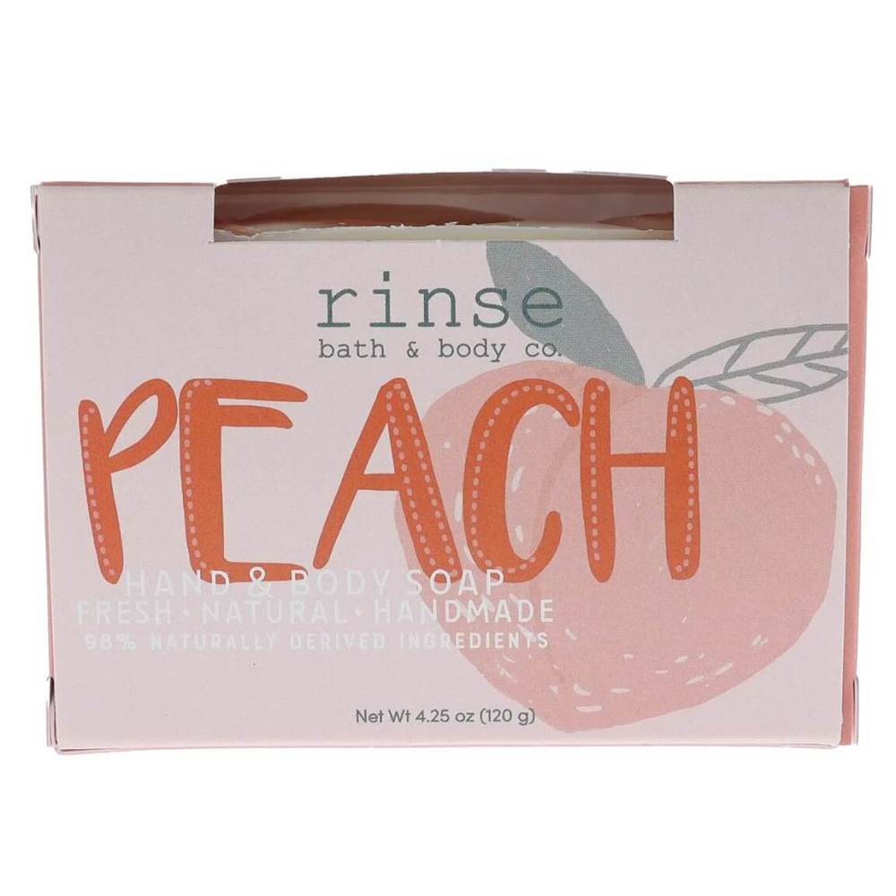 Handmade peach soap made with natural ingredients and essential oils.