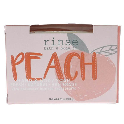 Handmade peach soap made with natural ingredients and essential oils.