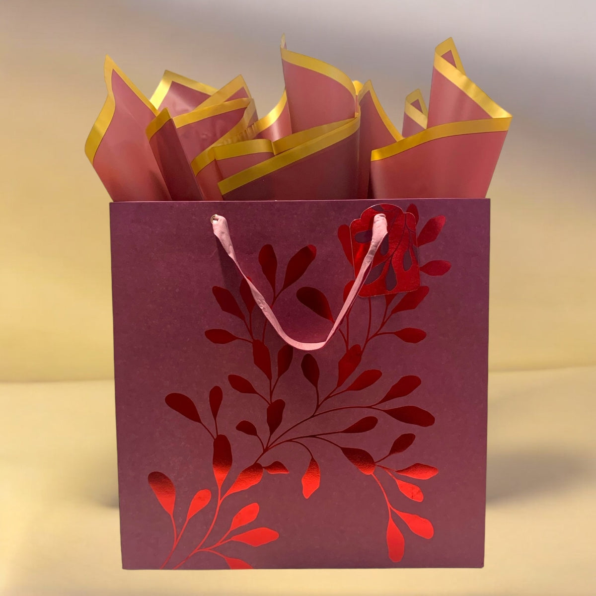 Ruby Blossom Tote Gift Bag