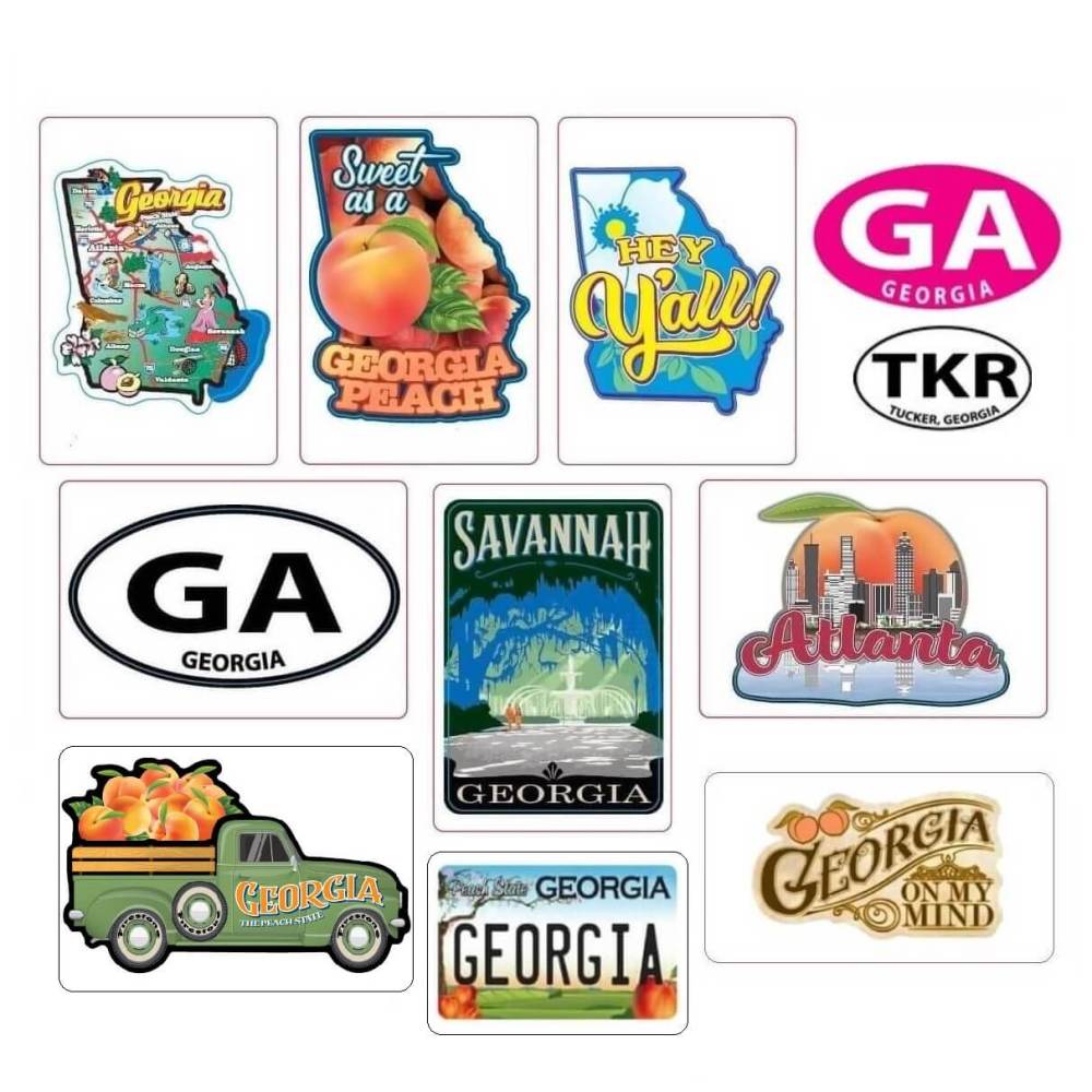Assorted designs of Georgia sticker