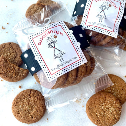Gingersnap Cookies in clear packaging with &