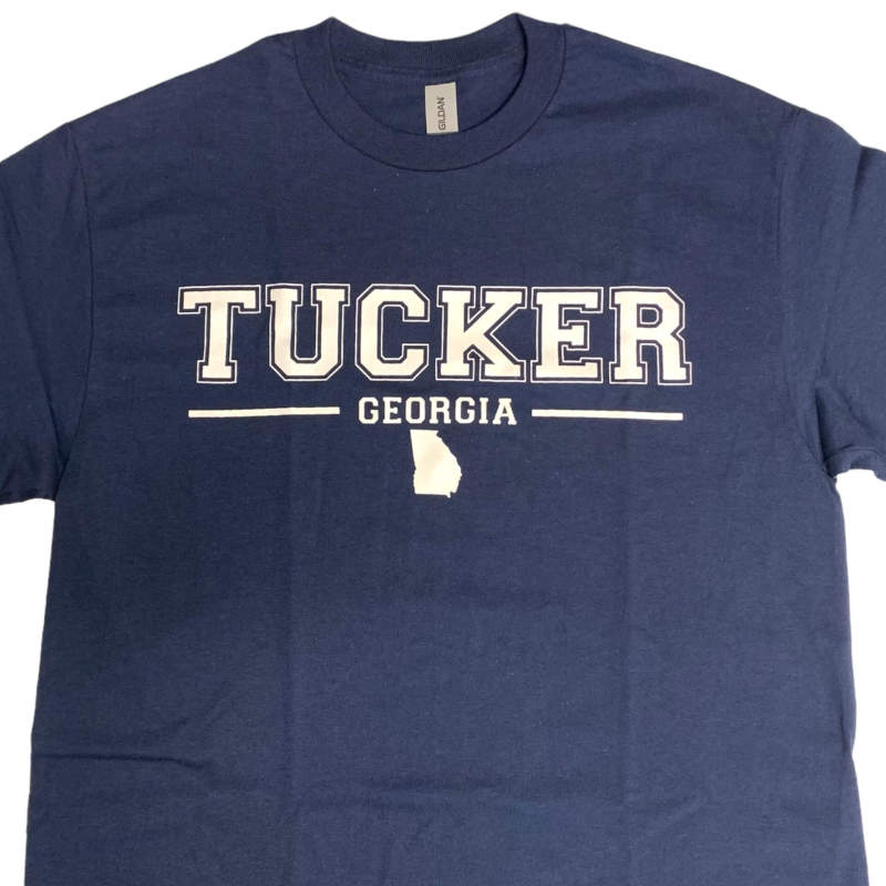 Navy blue t-shirt with &