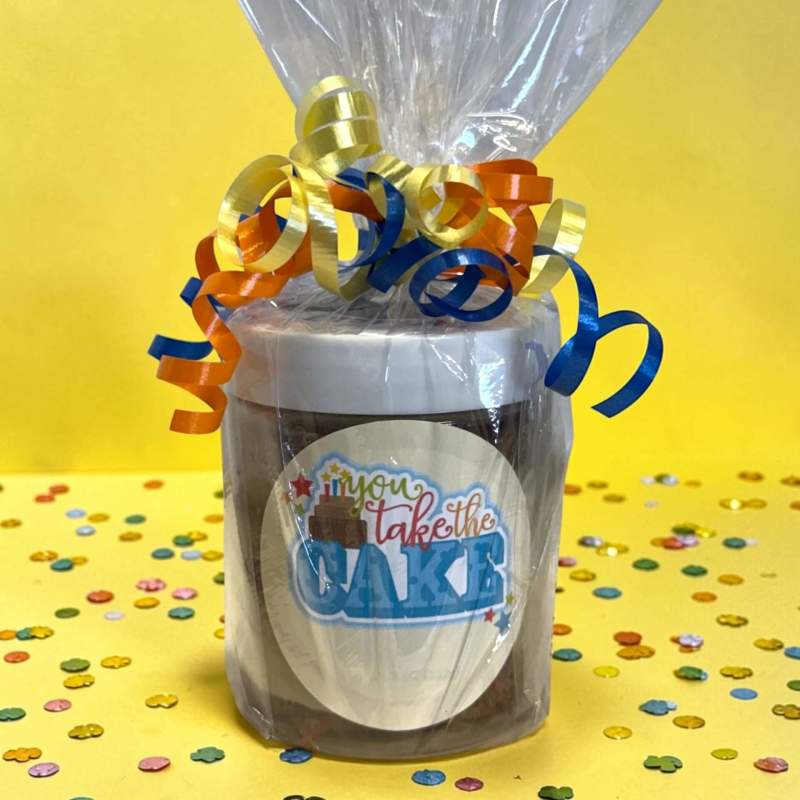 Gift basket labeled &